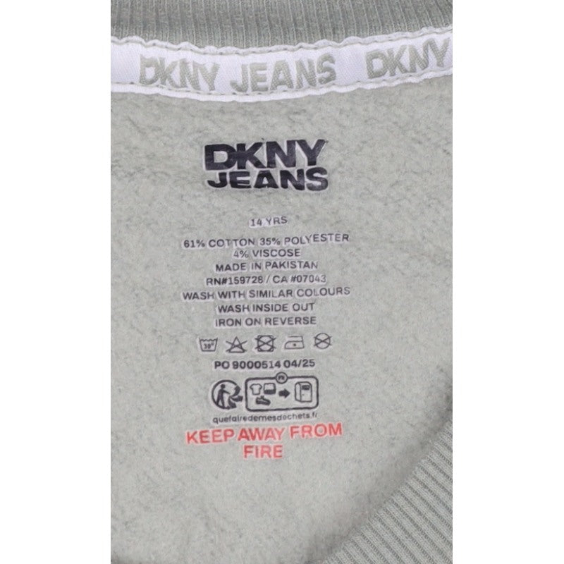DKNY Jeans Girls Green 14 Years Pullover Sweatshirt New York Logo