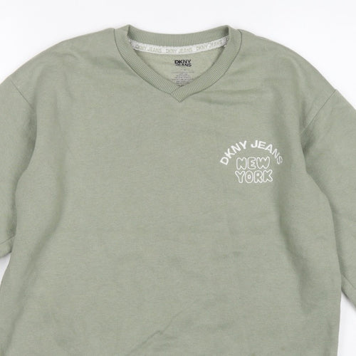 DKNY Jeans Girls Green 14 Years Pullover Sweatshirt New York Logo