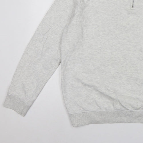 Burton Menswear Men Grey L Quarter Zip High Neck Sweatshirt