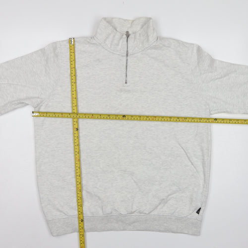 Burton Menswear Men Grey L Quarter Zip High Neck Sweatshirt