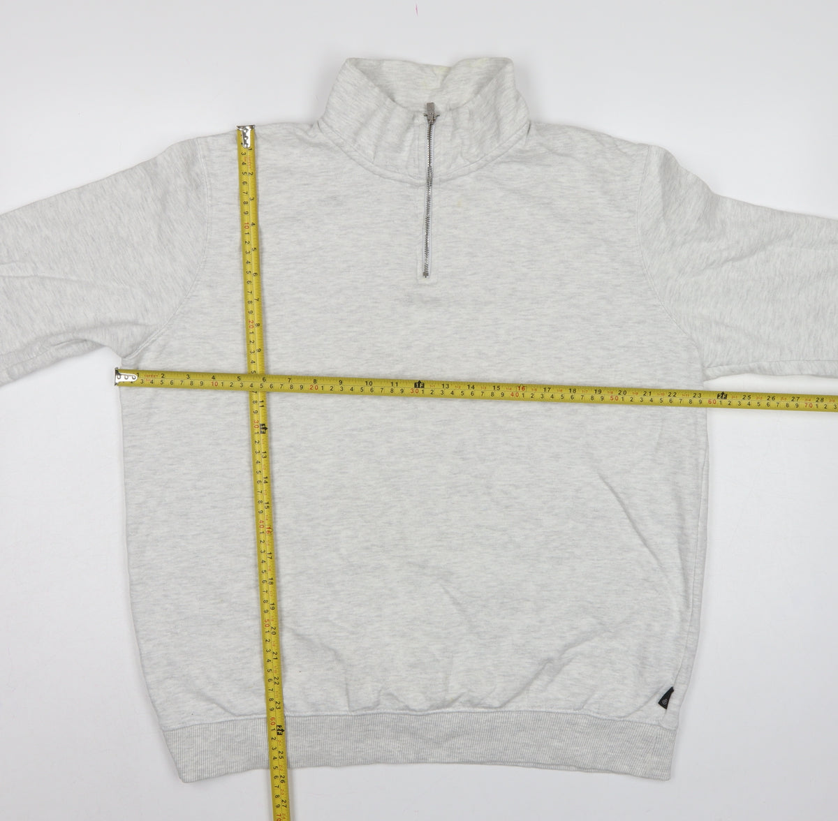 Burton Menswear Men Grey L Quarter Zip High Neck Sweatshirt