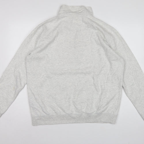 Burton Menswear Men Grey L Quarter Zip High Neck Sweatshirt