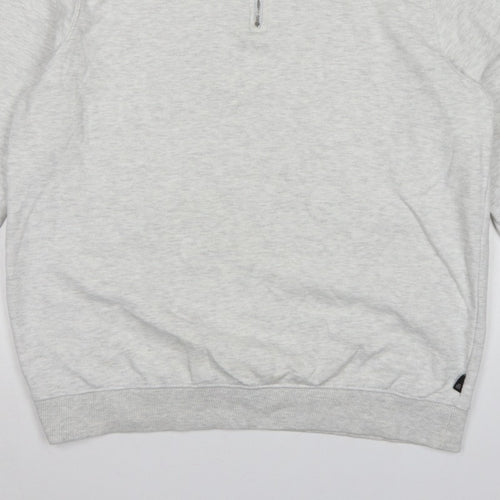Burton Menswear Men Grey L Quarter Zip High Neck Sweatshirt