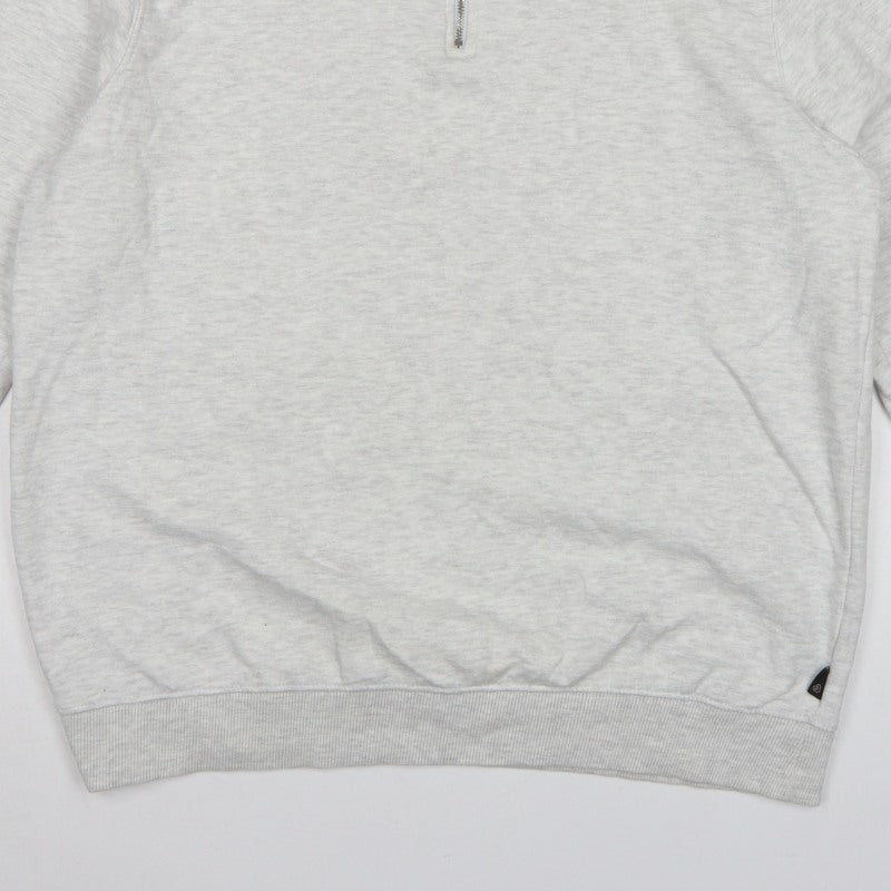 Burton Menswear Men Grey L Quarter Zip High Neck Sweatshirt
