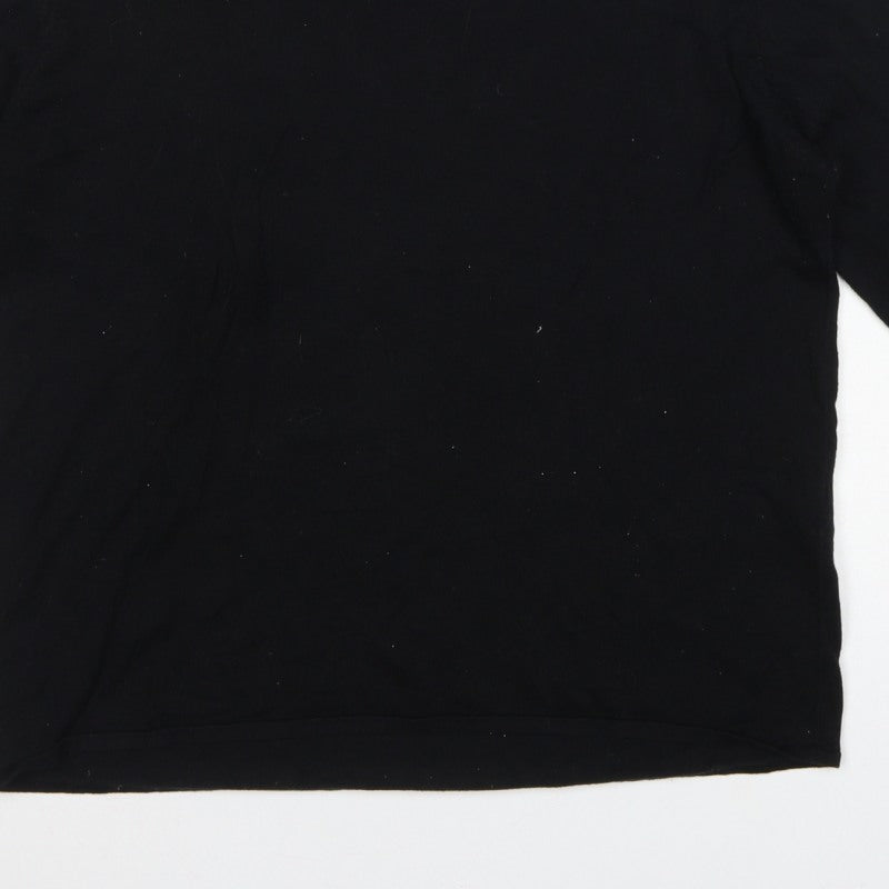 Selected Femme Women’s Black L Tencel Cotton Fine Knit Crew Neck Jumper