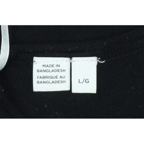 Selected Femme Women’s Black L Tencel Cotton Fine Knit Crew Neck Jumper