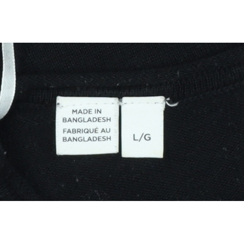 Selected Femme Women’s Black L Tencel Cotton Fine Knit Crew Neck Jumper