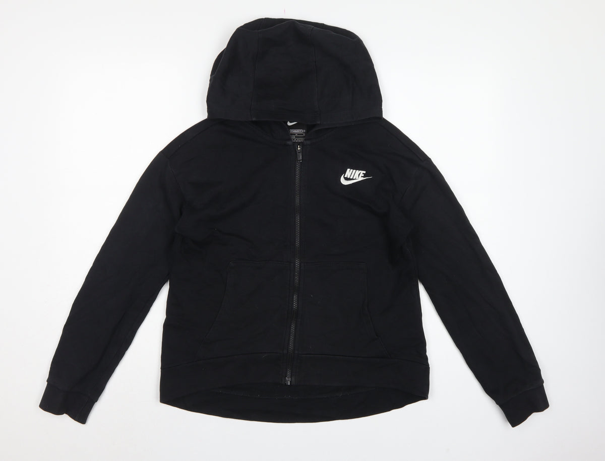 Nike Boys Black XL 13-14 Years Full Zip Hooded Hoodie Logo