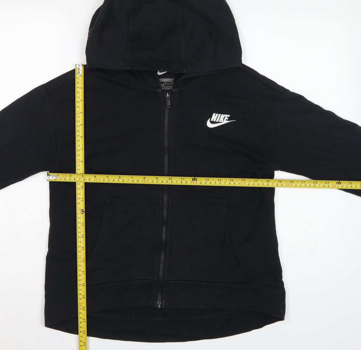 Nike Boys Black XL 13-14 Years Full Zip Hooded Hoodie Logo