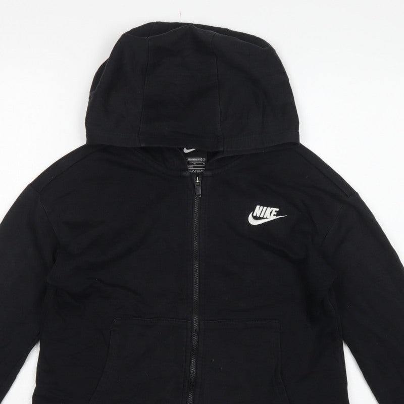 Nike Boys Black XL 13-14 Years Full Zip Hooded Hoodie Logo