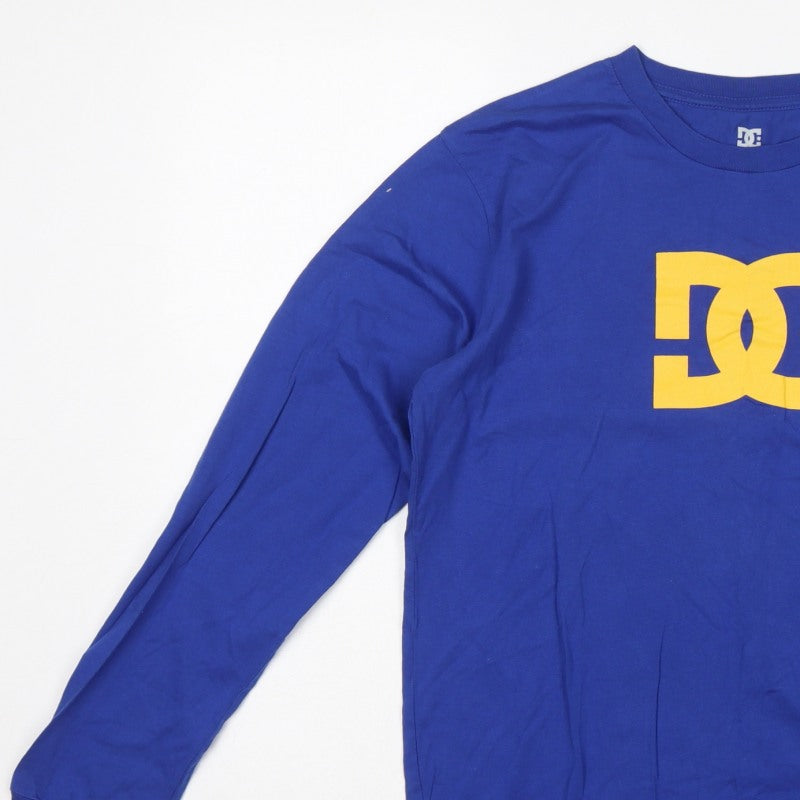 Additional view of DC boys’ blue yellow logo graphic long sleeve pyjama top age 16