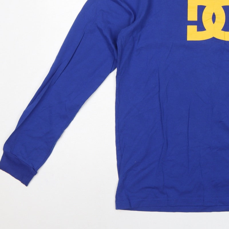 Additional view of DC boys’ blue yellow logo graphic long sleeve pyjama top age 16