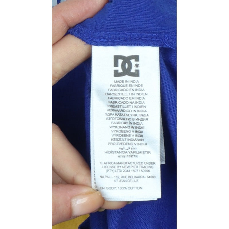 Additional view of DC boys’ blue yellow logo graphic long sleeve pyjama top age 16