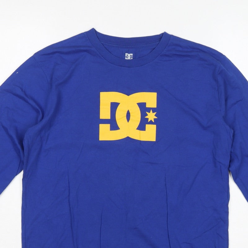 Additional view of DC boys’ blue yellow logo graphic long sleeve pyjama top age 16
