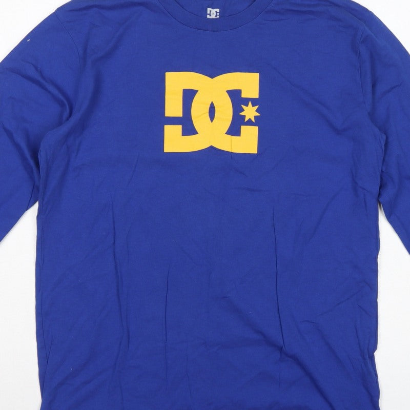 Additional view of DC boys’ blue yellow logo graphic long sleeve pyjama top age 16