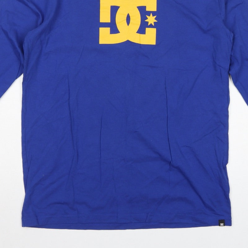 Additional view of DC boys’ blue yellow logo graphic long sleeve pyjama top age 16