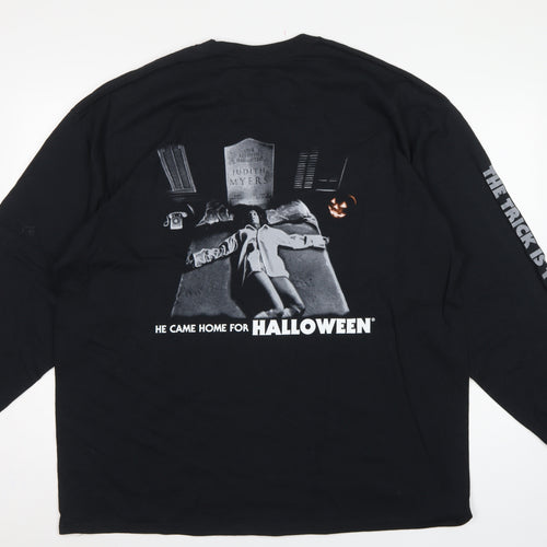 Hell On Shirts Men's Black 2XL Halloween Graphic Print Pullover Sweatshirt