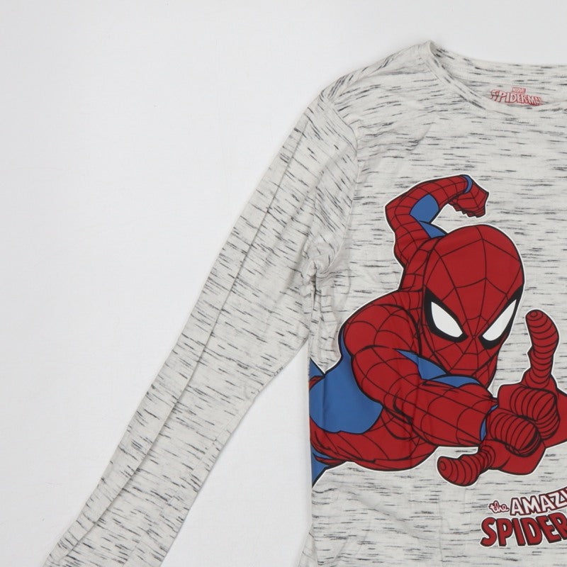C&A Boys Grey Spider-Man Long Sleeve Pyjama Top Age 10 Years