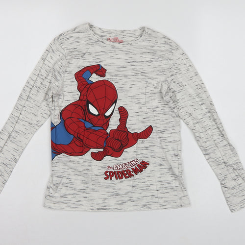 C&A Boys Grey Spider-Man Long Sleeve Pyjama Top Age 10 Years