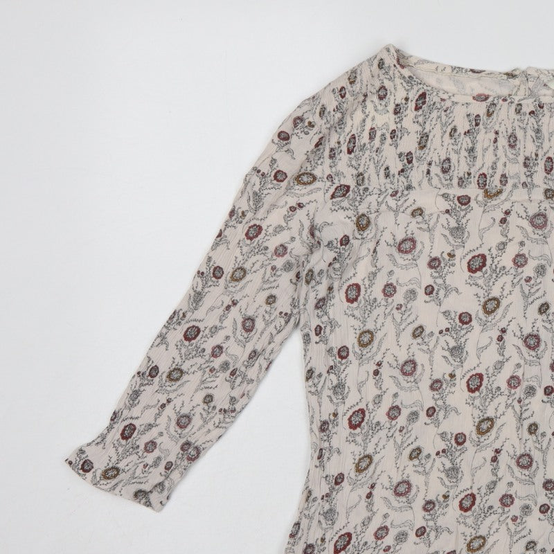 FatFace Women Ivory Floral Button Back 3/4 Sleeve Blouse UK 10