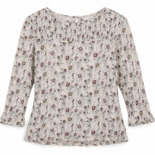 FatFace Women Ivory Floral Button Back 3/4 Sleeve Blouse UK 10