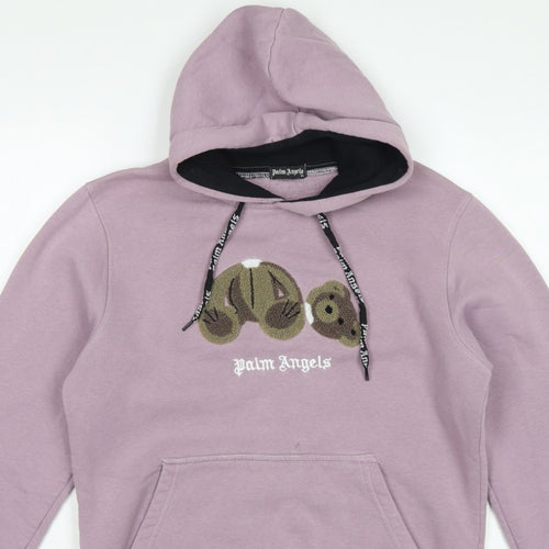 Palm Angels Women’s Pink XL Pullover Hoodie Embroidered Logo