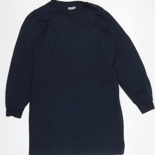 Oliver Bonas Women Blue UK 12 Jumper Dress Long Sleeve Cotton