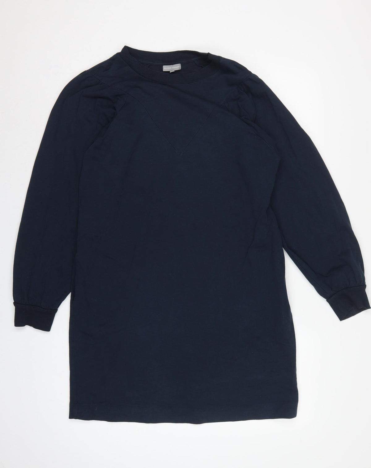Oliver Bonas Women Blue UK 12 Jumper Dress Long Sleeve Cotton