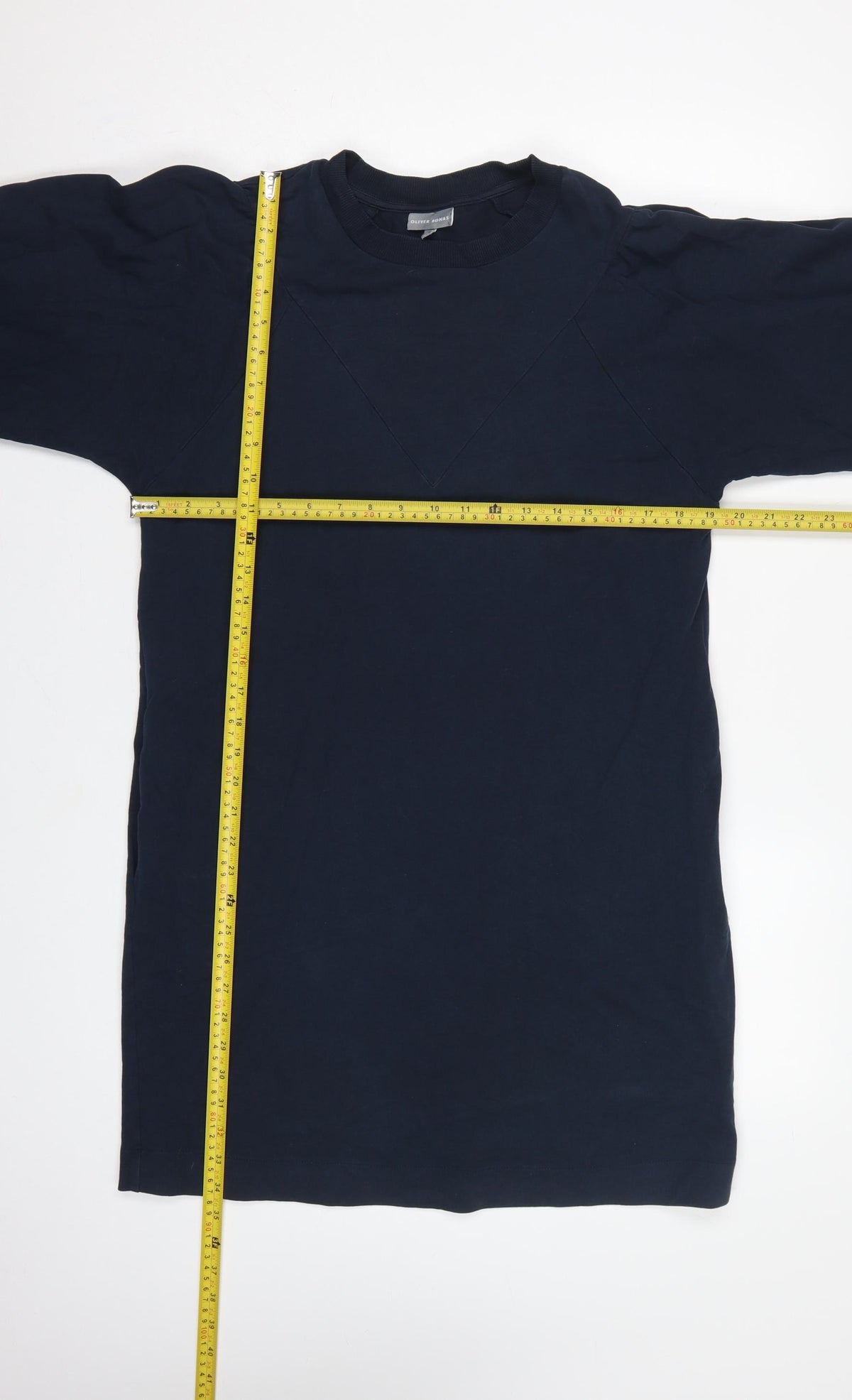 Oliver Bonas Women Blue UK 12 Jumper Dress Long Sleeve Cotton