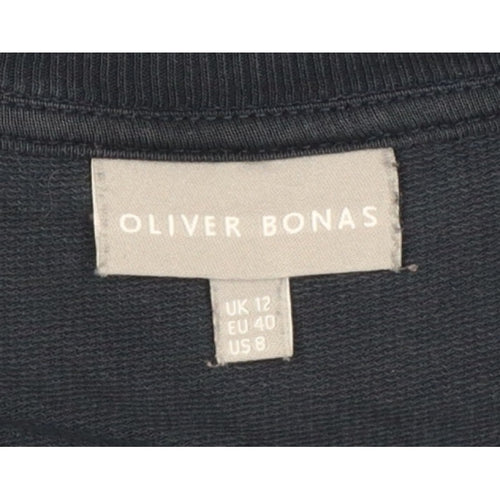 Oliver Bonas Women Blue UK 12 Jumper Dress Long Sleeve Cotton