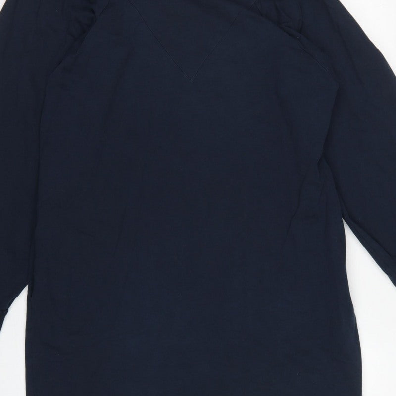 Oliver Bonas Women Blue UK 12 Jumper Dress Long Sleeve Cotton