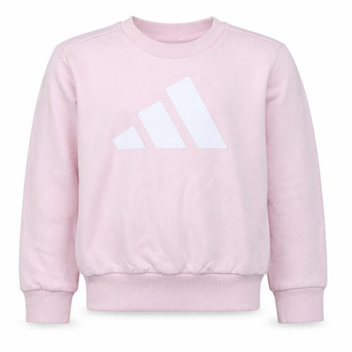 adidas Girls Pink 7-8 Years Pullover Logo Sweatshirt Crew Neck