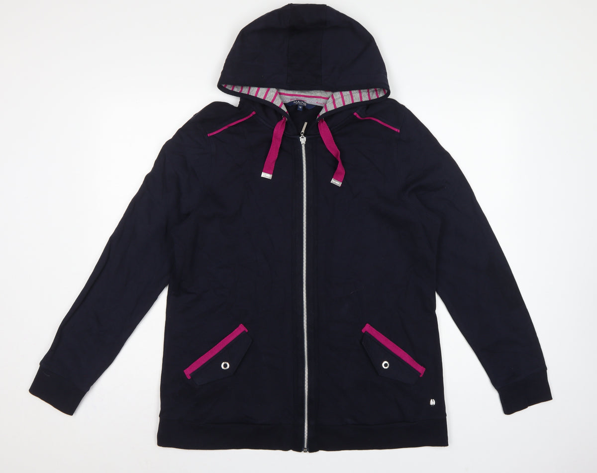 Maine New England Womens Blue Size 18 Full Zip Cotton Hoodie