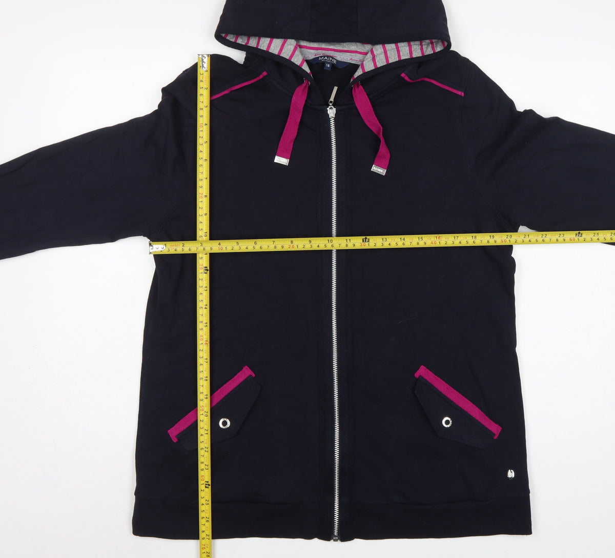 Maine New England Womens Blue Size 18 Full Zip Cotton Hoodie