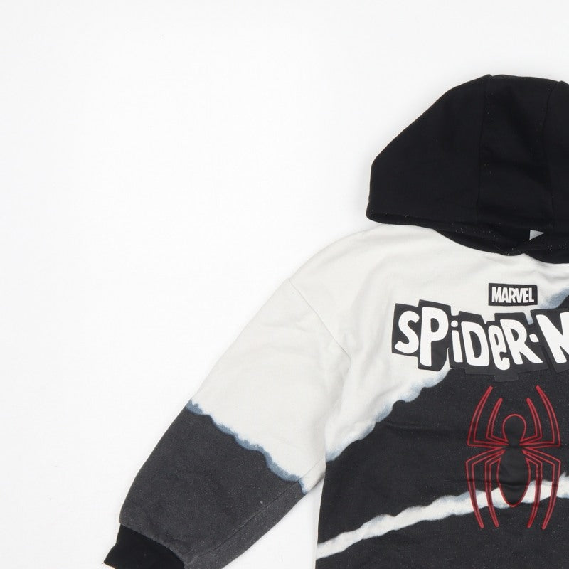 Additional view of Marvel boys’ black white spider-man hoodie 5-6 years graphic pullover