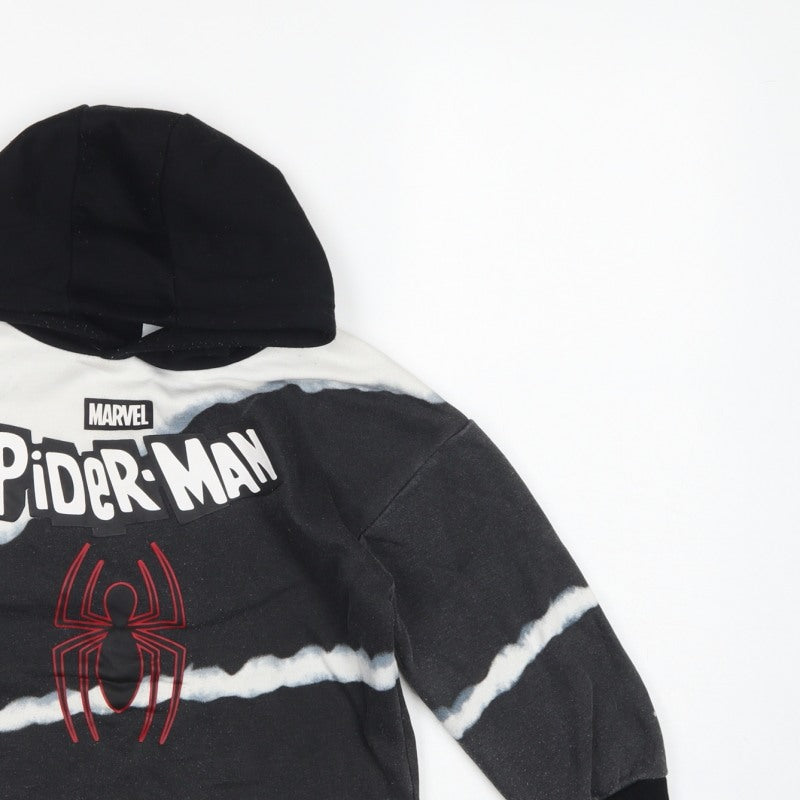 Additional view of Marvel boys’ black white spider-man hoodie 5-6 years graphic pullover
