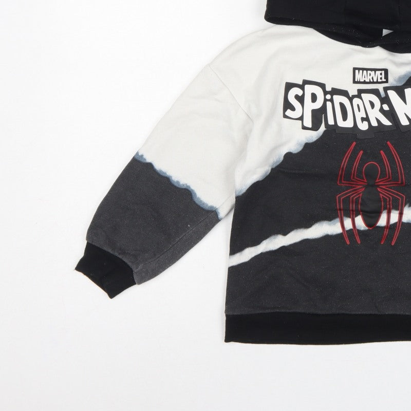 Additional view of Marvel boys’ black white spider-man hoodie 5-6 years graphic pullover