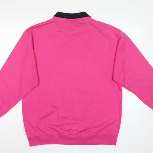 Dash Women’s Pink UK 14 Floral Collared Pullover Sweatshirt