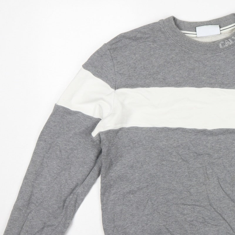 Calvin Klein Jeans Men's Grey L Pullover Logo Crew Sweatshirt