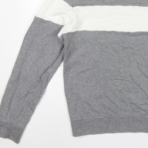 Calvin Klein Jeans Men's Grey L Pullover Logo Crew Sweatshirt
