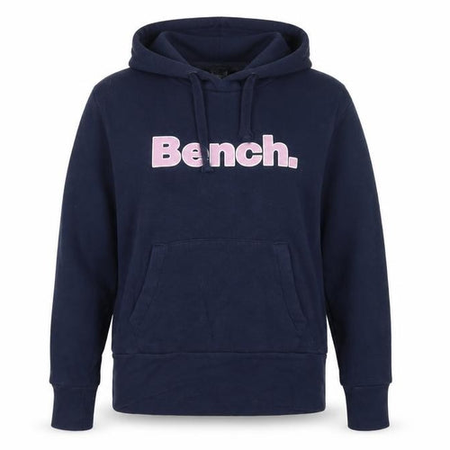 Bench Women’s Blue Logo Pullover Hoodie UK 12 M Cotton Blend