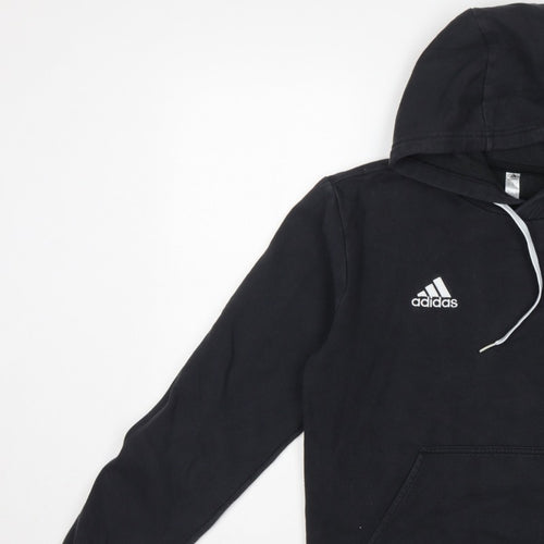 adidas Men’s Black S Pullover Hoodie Logo Sports Fleece