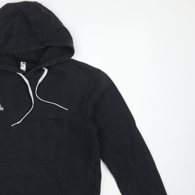 adidas Men’s Black S Pullover Hoodie Logo Sports Fleece