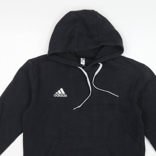 adidas Men’s Black S Pullover Hoodie Logo Sports Fleece