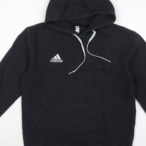 adidas Men’s Black S Pullover Hoodie Logo Sports Fleece