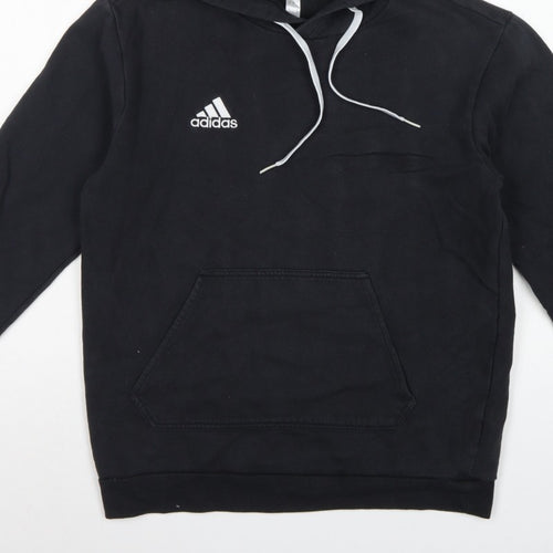 adidas Men’s Black S Pullover Hoodie Logo Sports Fleece
