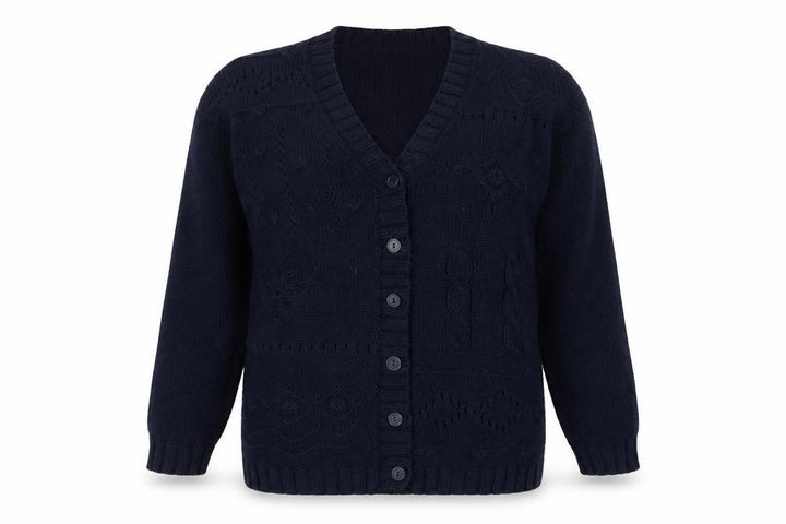 St Michael Marks & Spencer Women Navy UK 12 Cable Knit Cardigan Cotton