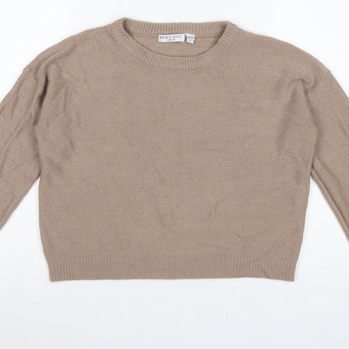 Brave Soul Women's Beige S Crew Neck Knit Pullover Jumper