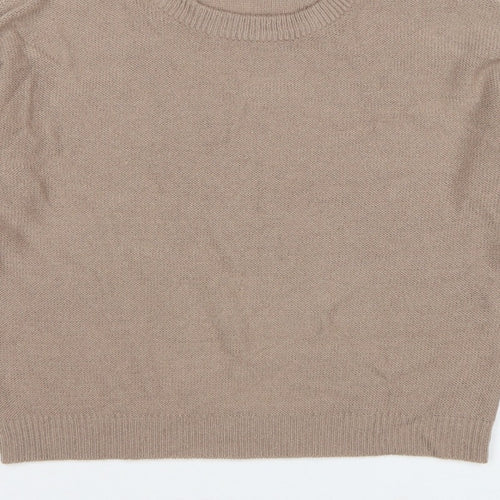 Brave Soul Women's Beige S Crew Neck Knit Pullover Jumper
