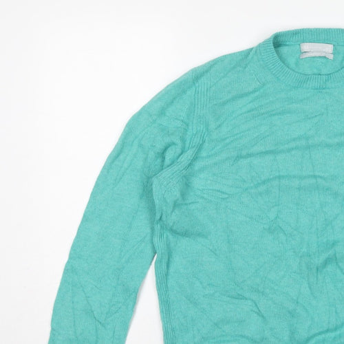 Marks and Spencer Women Green UK 14 Lambswool Crew Neck Pullover Jumper